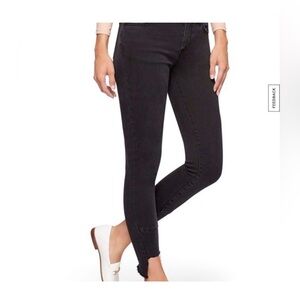 Sam Edelman ‘The Kitten’ Mid-Rise Skinny Ankle Jean - Black Frayed Sz 33